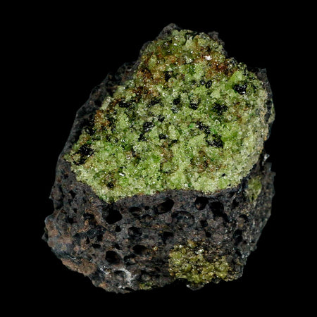 3.4" Natural Emerald Peridot And Chromium Crystals Minerals On Volcanic Rock Gila, AZ