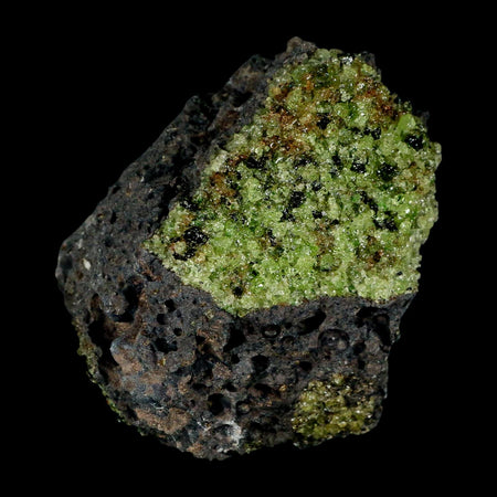 3.4" Natural Emerald Peridot And Chromium Crystals Minerals On Volcanic Rock Gila, AZ