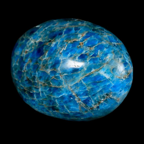 2.4" Natural Polished Blue Apatite Palm Stone Crystal Mineral Specimen Madagascar - Fossil Age Minerals
