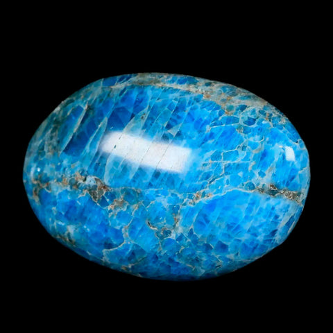 2.3" Natural Polished Blue Apatite Palm Stone Crystal Mineral Specimen Madagascar - Fossil Age Minerals