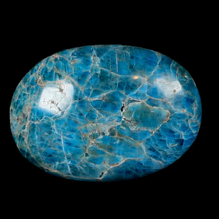 2.4" Natural Polished Blue Apatite Palm Stone Crystal Mineral Specimen Madagascar