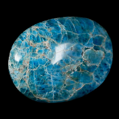 2.4" Natural Polished Blue Apatite Palm Stone Crystal Mineral Specimen Madagascar - Fossil Age Minerals