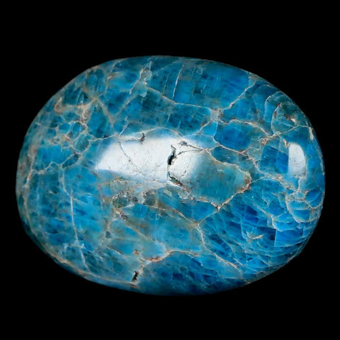 2.4" Natural Polished Blue Apatite Palm Stone Crystal Mineral Specimen Madagascar - Fossil Age Minerals