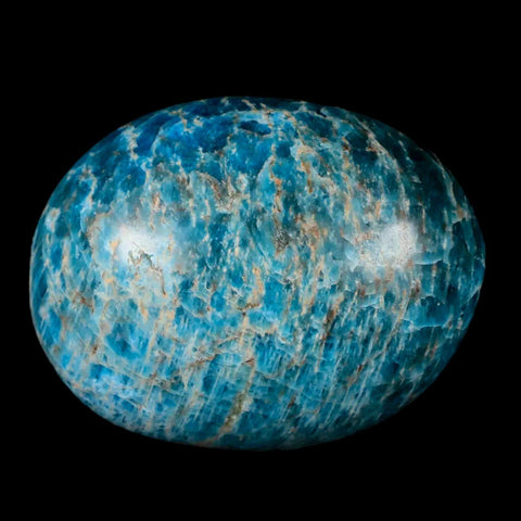 2.4" Natural Polished Blue Apatite Palm Stone Crystal Mineral Specimen Madagascar - Fossil Age Minerals