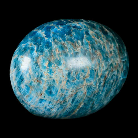 2.4" Natural Polished Blue Apatite Palm Stone Crystal Mineral Specimen Madagascar - Fossil Age Minerals