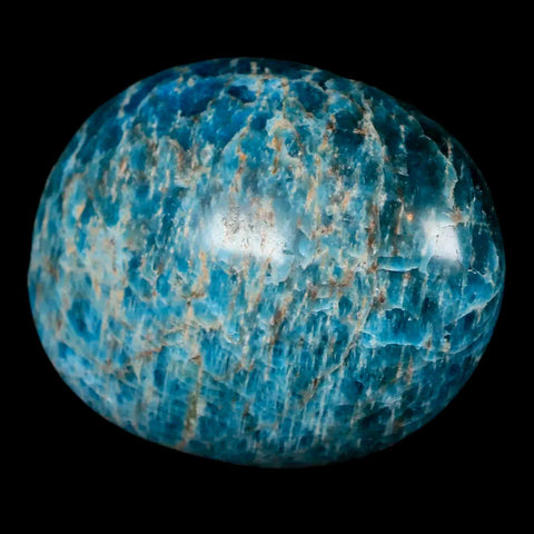 2.4" Natural Polished Blue Apatite Palm Stone Crystal Mineral Specimen Madagascar - Fossil Age Minerals