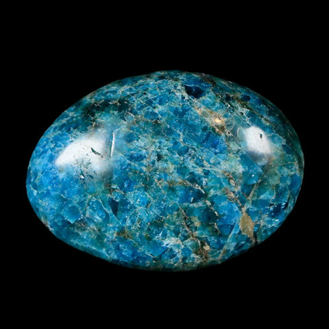 2.5" Natural Polished Blue Apatite Palm Stone Crystal Mineral Specimen Madagascar - Fossil Age Minerals