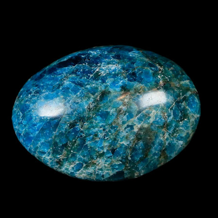 2.5" Natural Polished Blue Apatite Palm Stone Crystal Mineral Specimen Madagascar