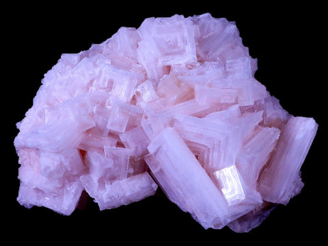 5.1" Quality Pink Halite Salt Crystals Cluster Mineral Trona, CA Searles Lake Stand - Fossil Age Minerals