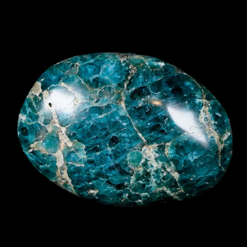 2.5" Natural Polished Blue Apatite Palm Stone Crystal Mineral Specimen Madagascar - Fossil Age Minerals