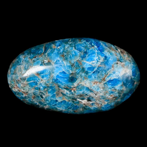 2.1" Natural Polished Blue Apatite Palm Stone Crystal Mineral Specimen Madagascar - Fossil Age Minerals