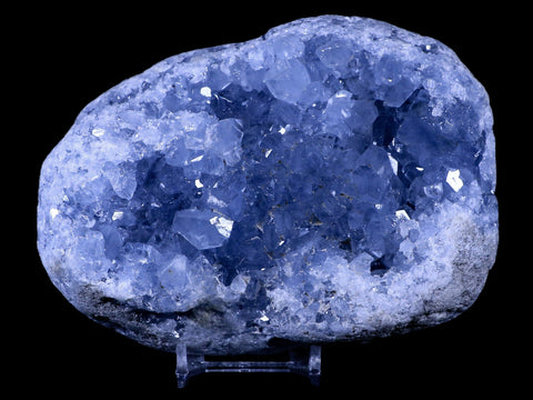 XL 5.4" Sky Blue Rough Celestite Crystal Druzy Cluster Geode 3 LB 15.2 OZ Celestine - Fossil Age Minerals