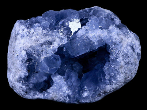 XL 5" Sky Blue Rough Celestite Crystal Druzy Cluster Geode 4 LB 6.5 OZ Celestine - Fossil Age Minerals