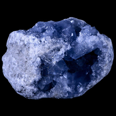 XL 5" Sky Blue Rough Celestite Crystal Druzy Cluster Geode 4 LB 6.5 OZ Celestine - Fossil Age Minerals