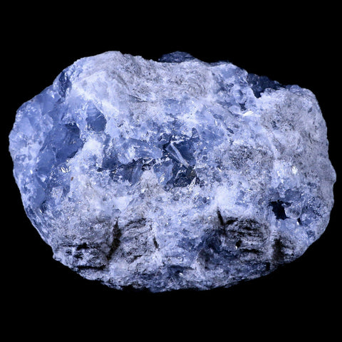 XL 5" Sky Blue Rough Celestite Crystal Druzy Cluster Geode 4 LB 6.5 OZ Celestine - Fossil Age Minerals