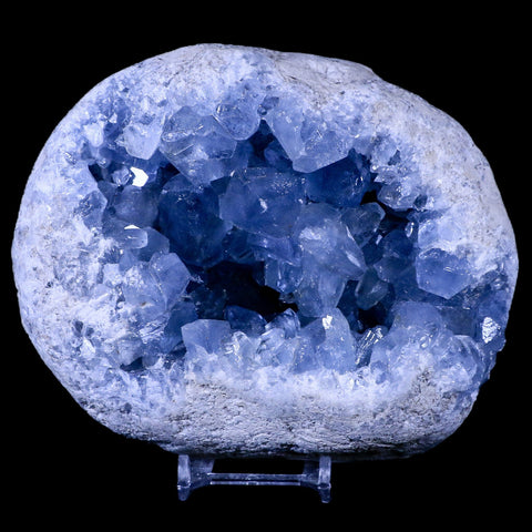 XL 5.6" Sky Blue Rough Celestite Crystal Druzy Cluster Geode 5 LB 7.6 OZ Celestine - Fossil Age Minerals