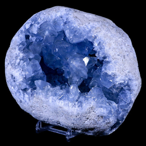 XL 5.6" Sky Blue Rough Celestite Crystal Druzy Cluster Geode 5 LB 7.6 OZ Celestine - Fossil Age Minerals