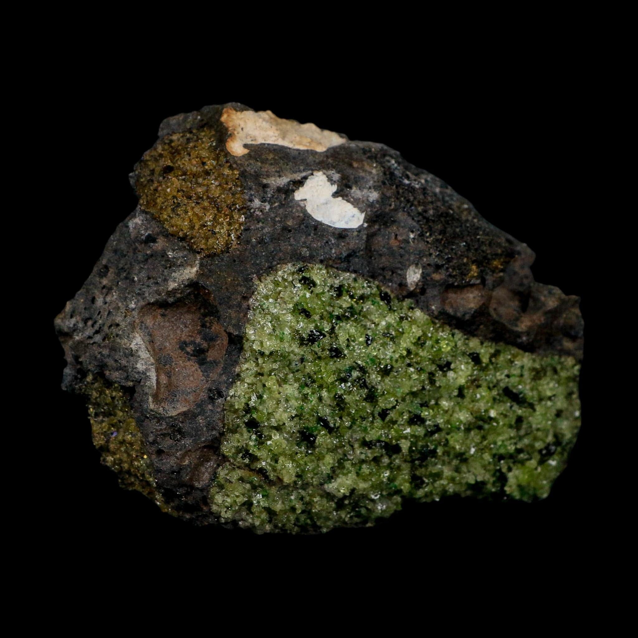 4.1" Natural Emerald Peridot And Chromium Crystals Minerals On Volcanic Rock Gila, AZ
