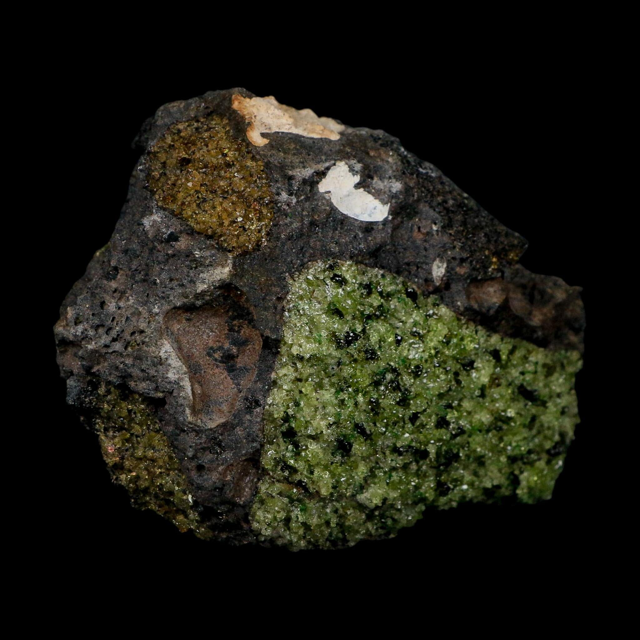 4.1" Natural Emerald Peridot And Chromium Crystals Minerals On Volcanic Rock Gila, AZ