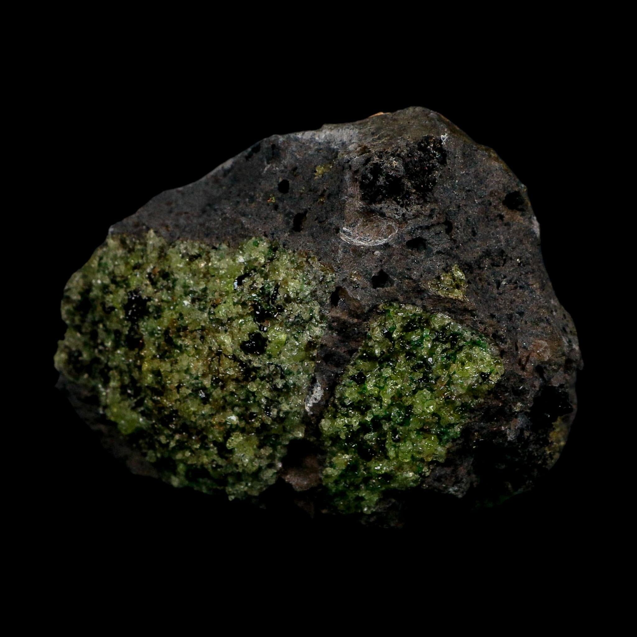 4.1" Natural Emerald Peridot And Chromium Crystals Minerals On Volcanic Rock Gila, AZ