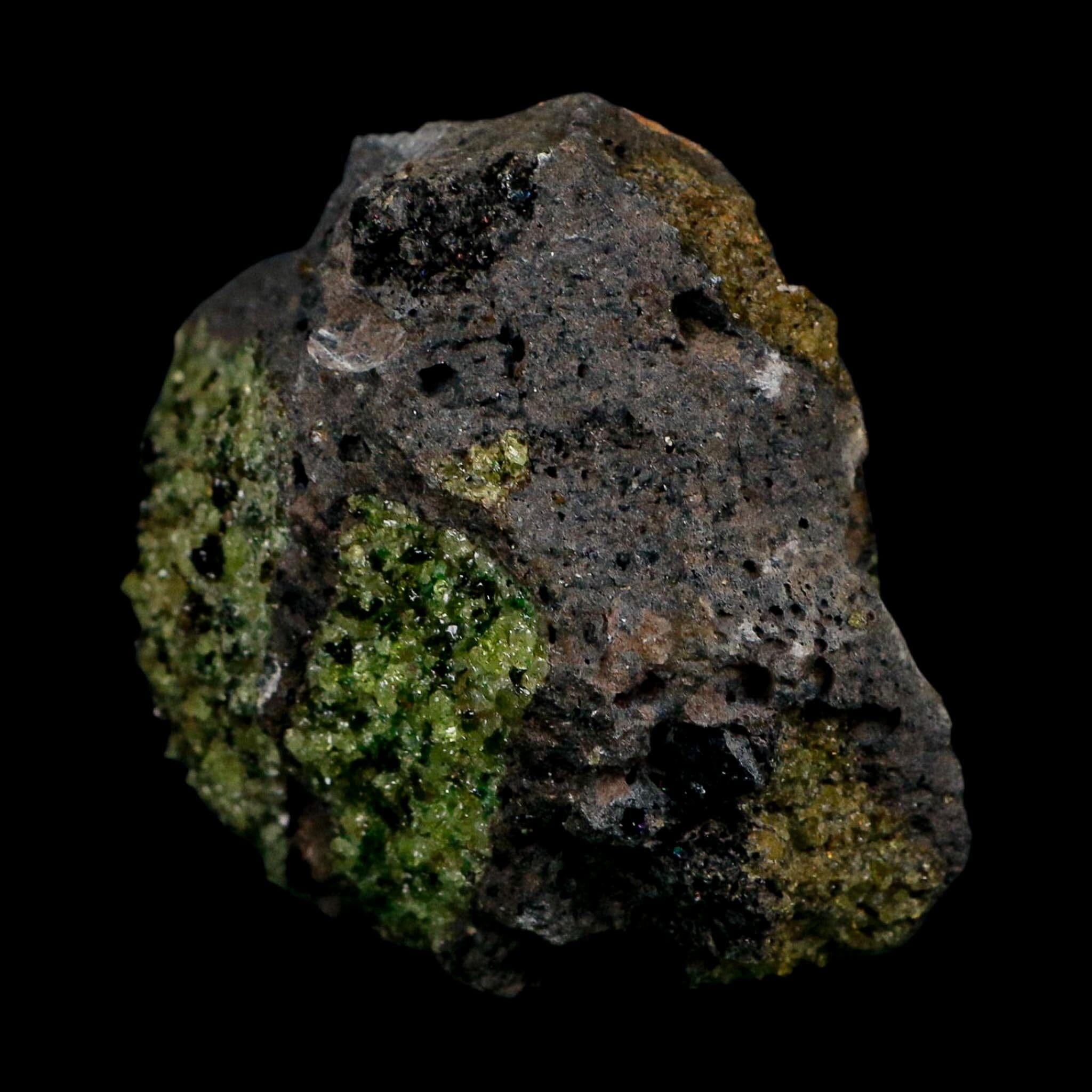 4.1" Natural Emerald Peridot And Chromium Crystals Minerals On Volcanic Rock Gila, AZ