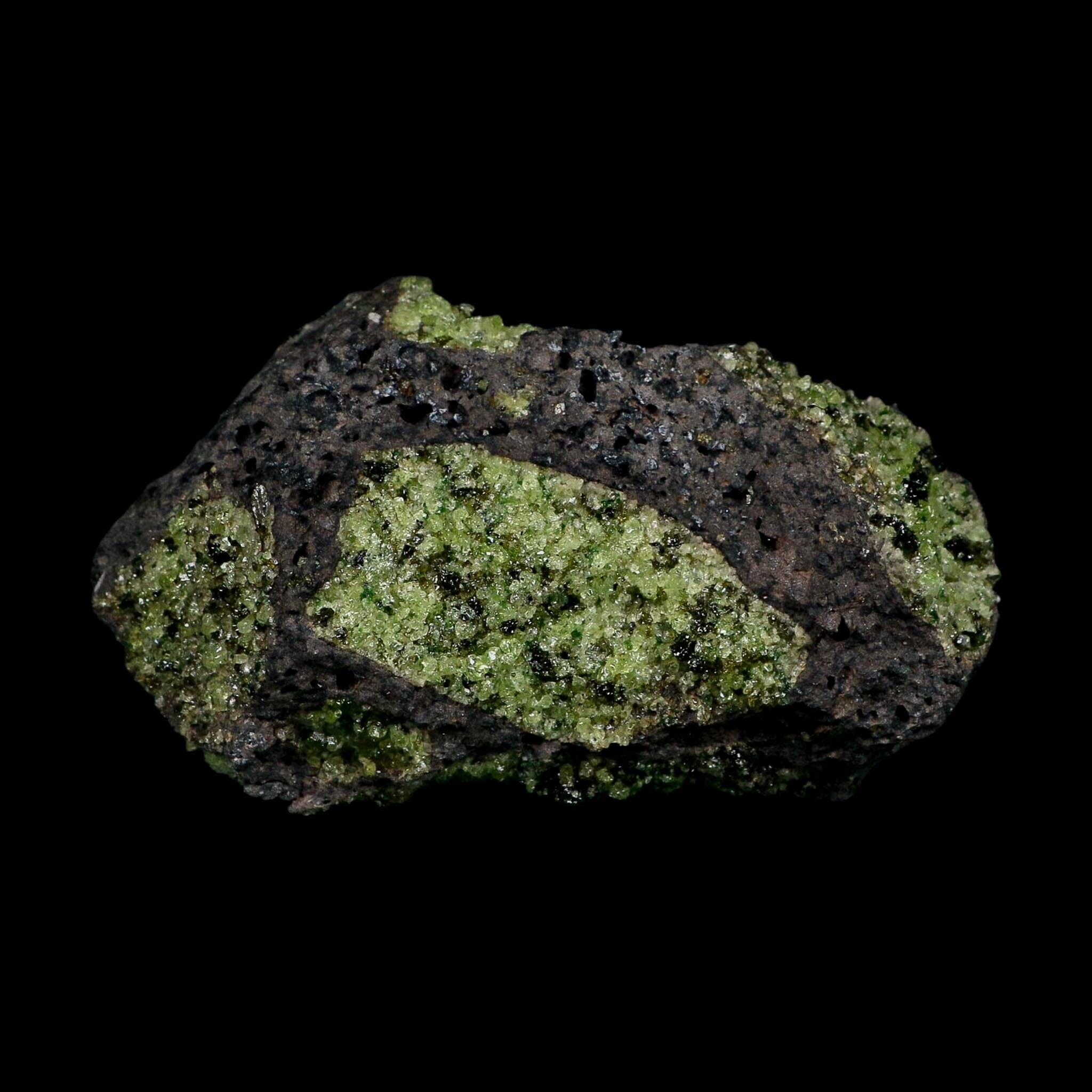 4.5" Natural Emerald Peridot And Chromium Crystals Minerals On Volcanic Rock Gila, AZ