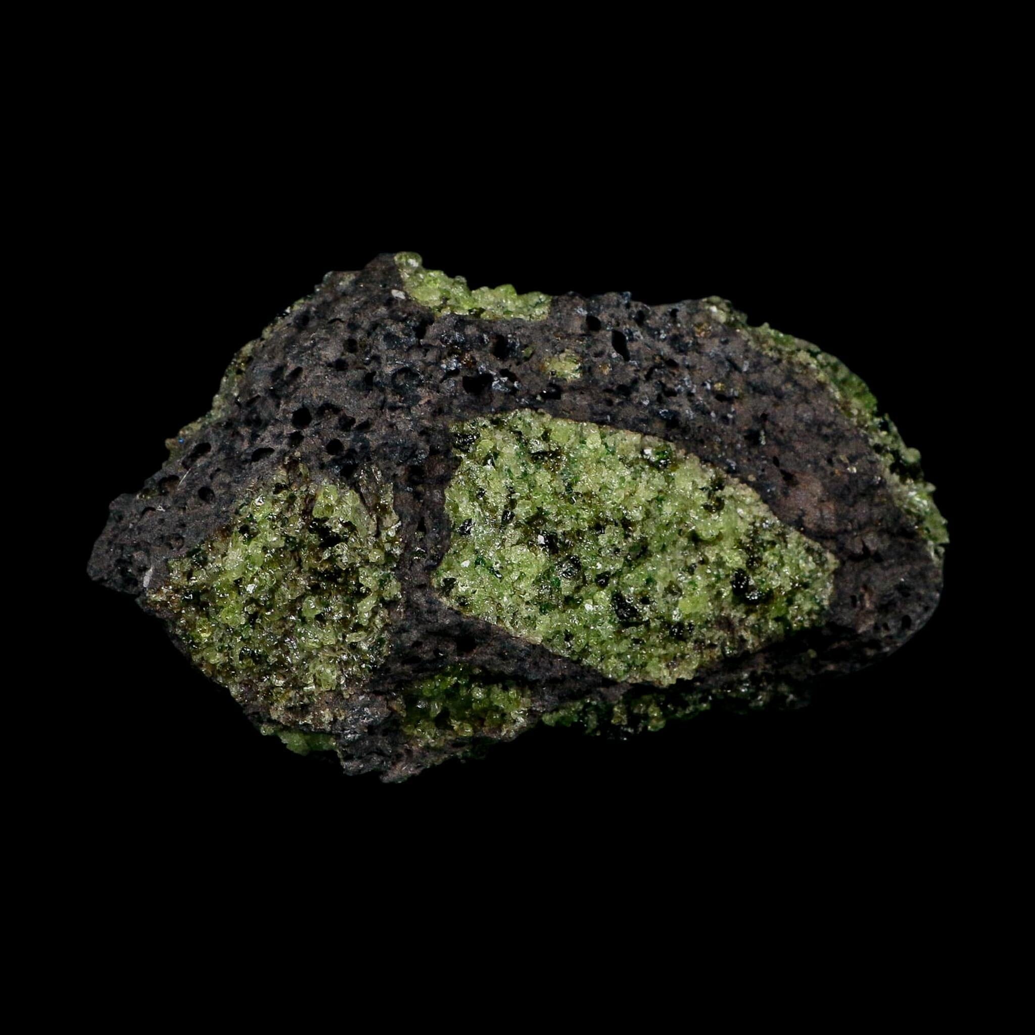4.5" Natural Emerald Peridot And Chromium Crystals Minerals On Volcanic Rock Gila, AZ