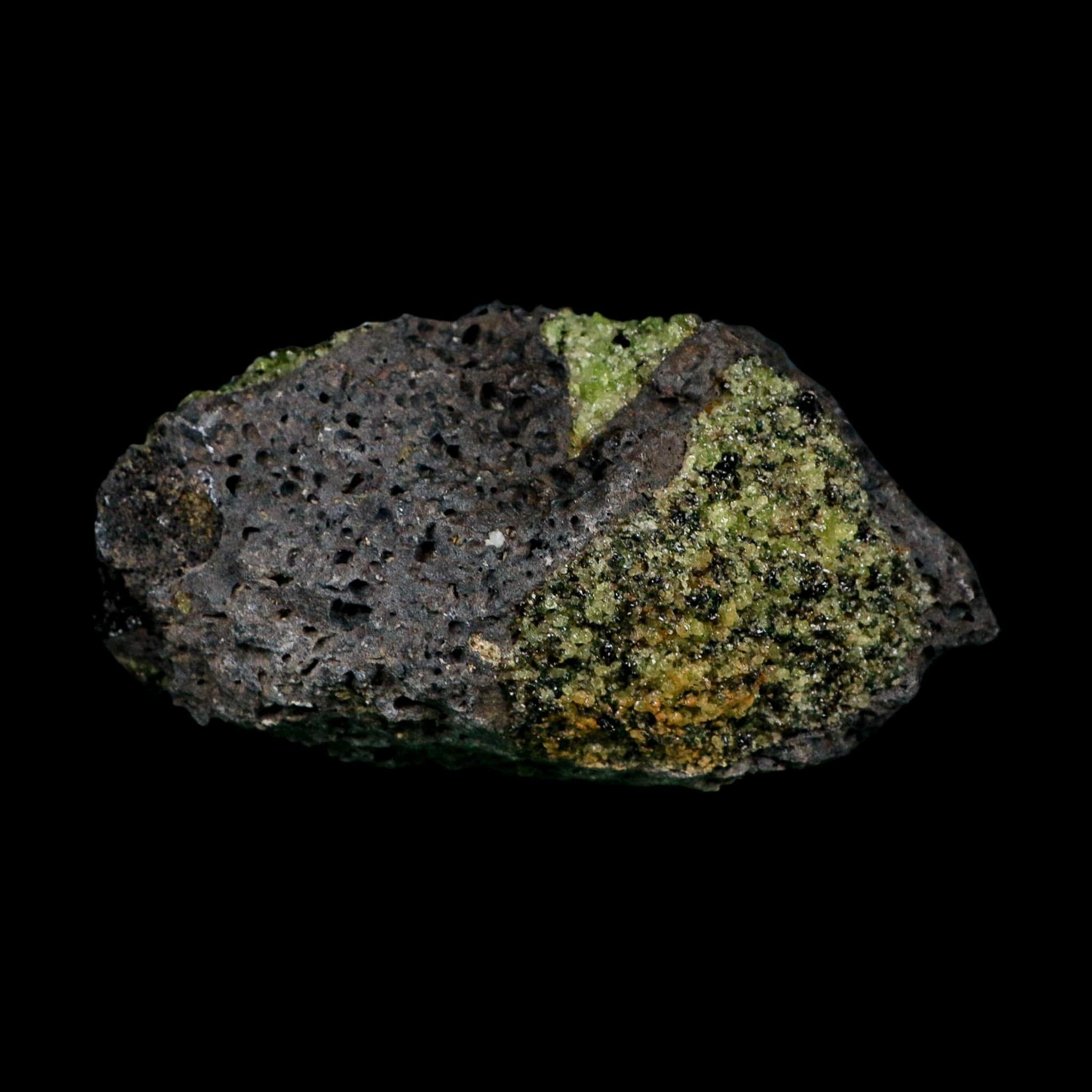 4.5" Natural Emerald Peridot And Chromium Crystals Minerals On Volcanic Rock Gila, AZ