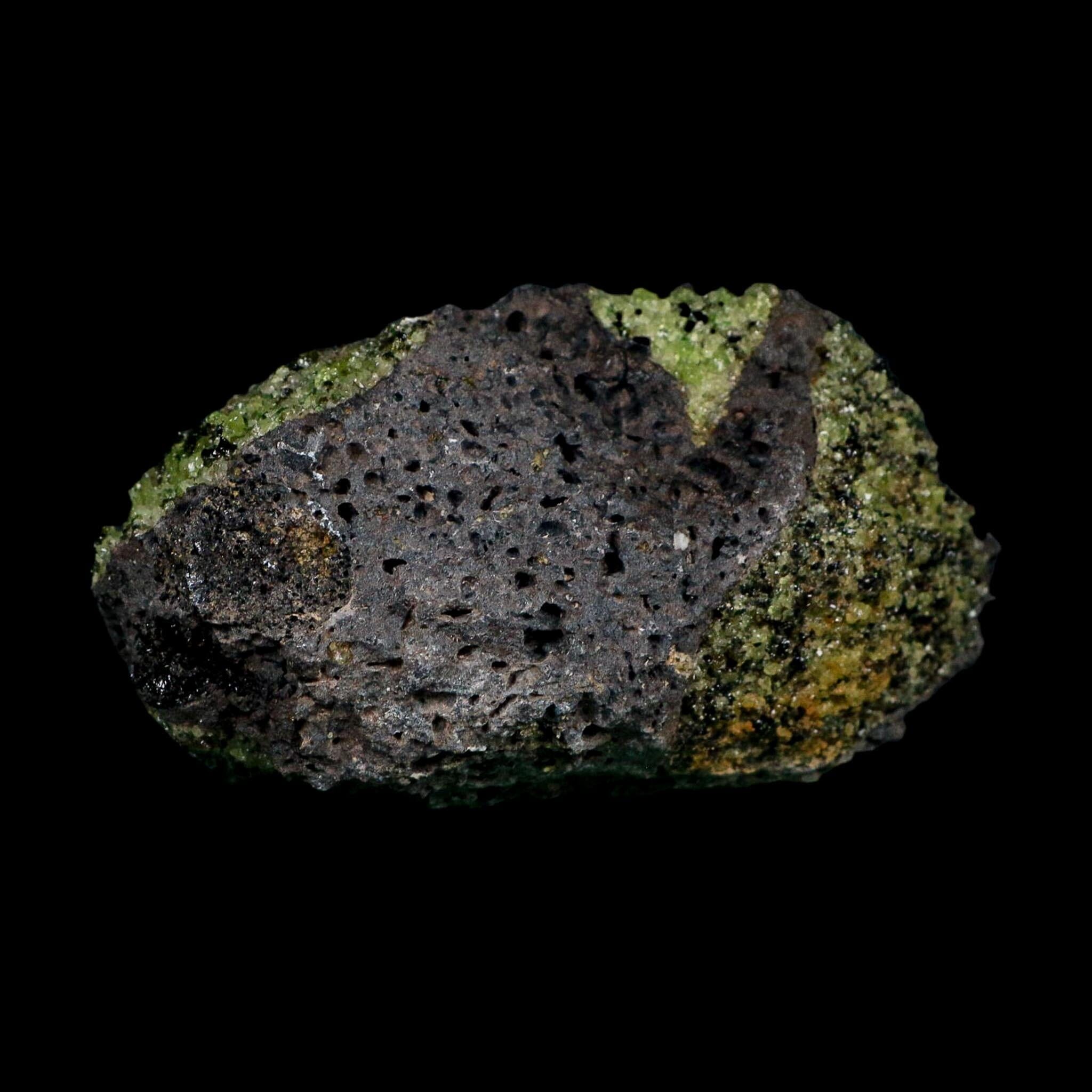 4.5" Natural Emerald Peridot And Chromium Crystals Minerals On Volcanic Rock Gila, AZ