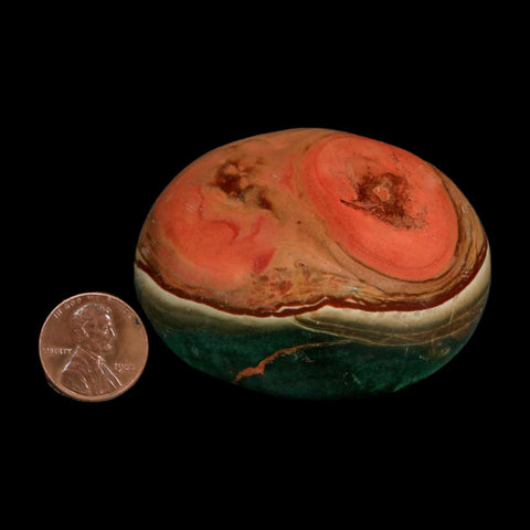 2.4" Polychrome Jasper Natural Polished Mineral Palm Stone Madagascar