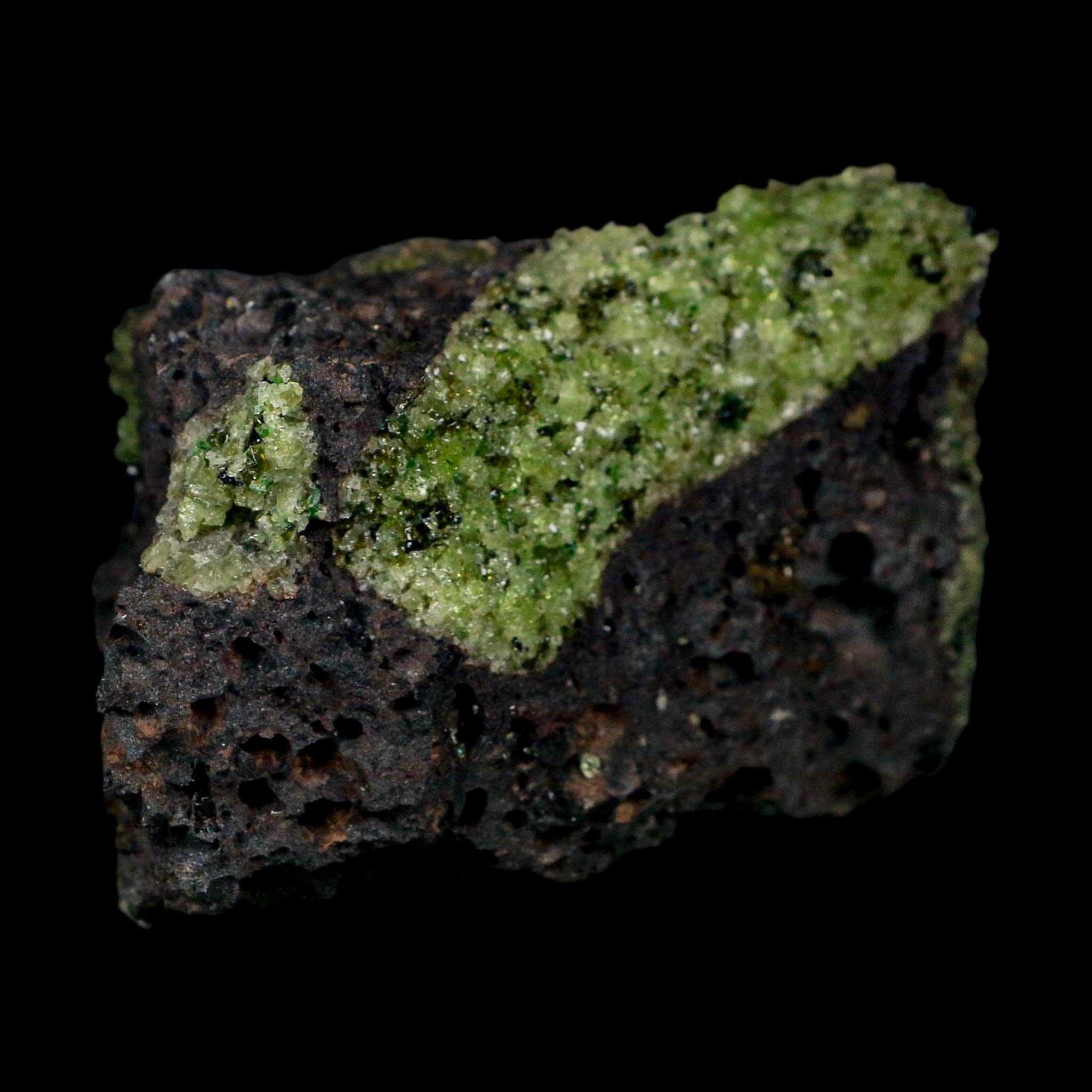 3.8" Natural Emerald Peridot And Chromium Crystals Minerals On Volcanic Rock Gila, AZ