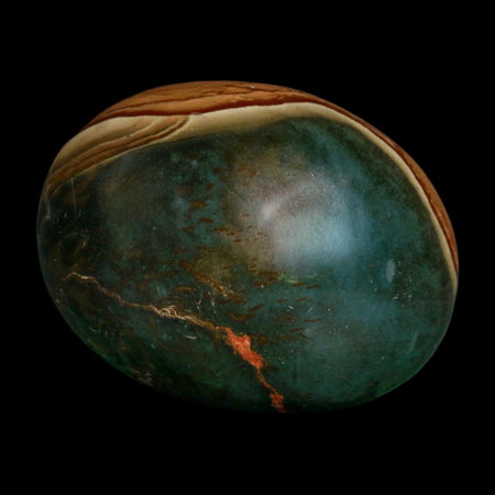 2.4" Polychrome Jasper Natural Polished Mineral Palm Stone Madagascar