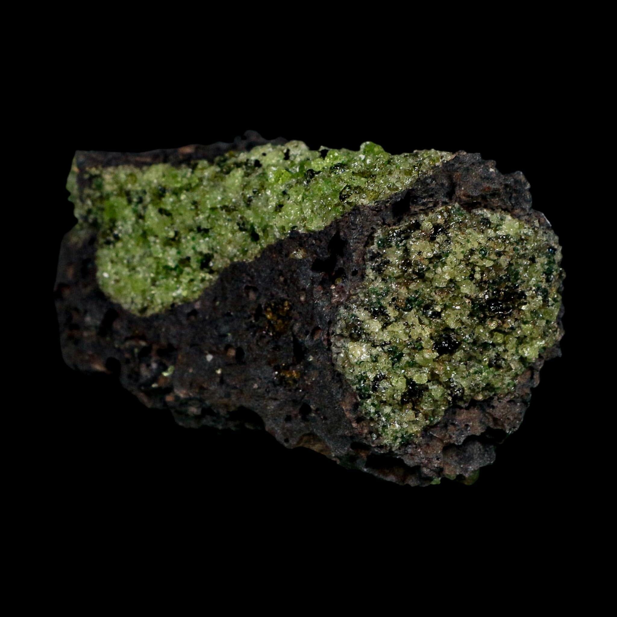 3.8" Natural Emerald Peridot And Chromium Crystals Minerals On Volcanic Rock Gila, AZ