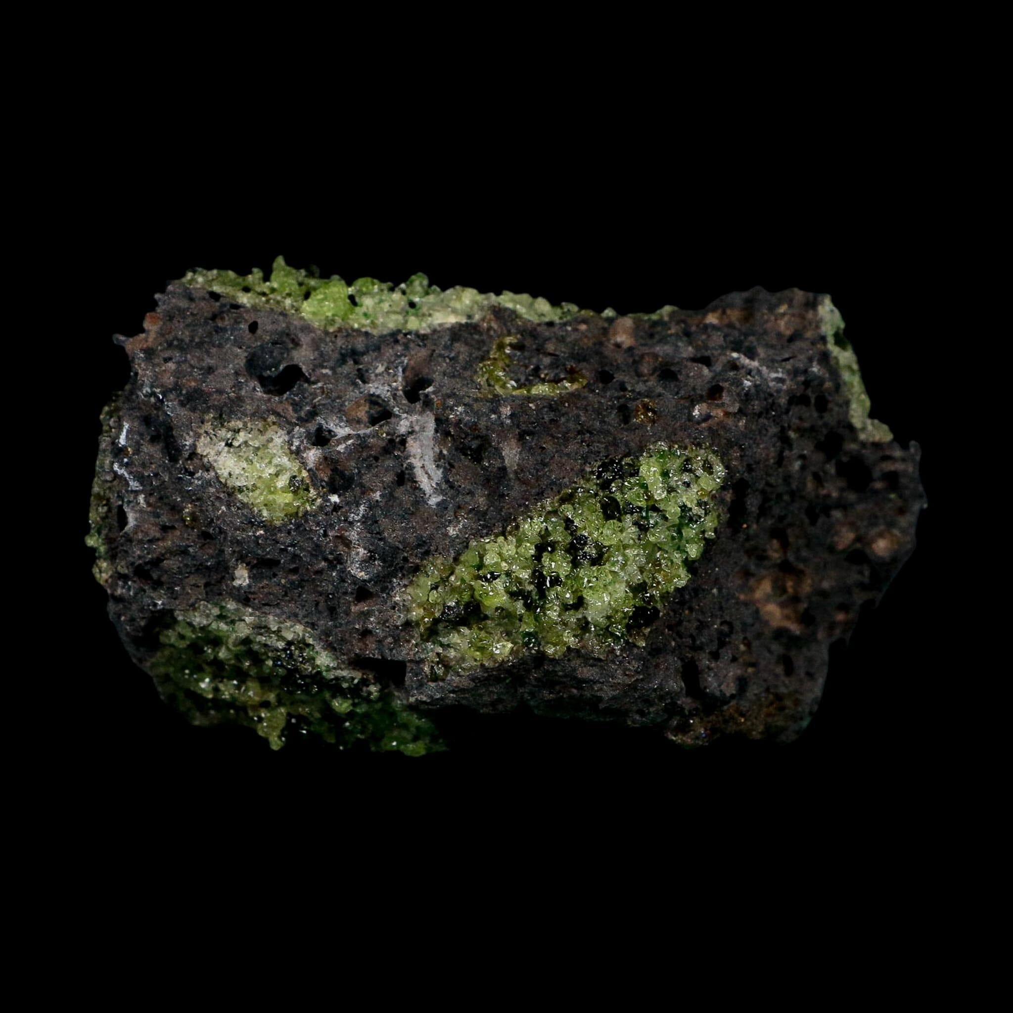 3.8" Natural Emerald Peridot And Chromium Crystals Minerals On Volcanic Rock Gila, AZ