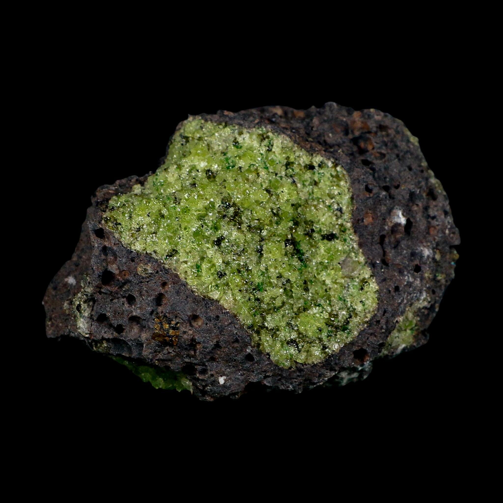 3.8" Natural Emerald Peridot And Chromium Crystals Minerals On Volcanic Rock Gila, AZ