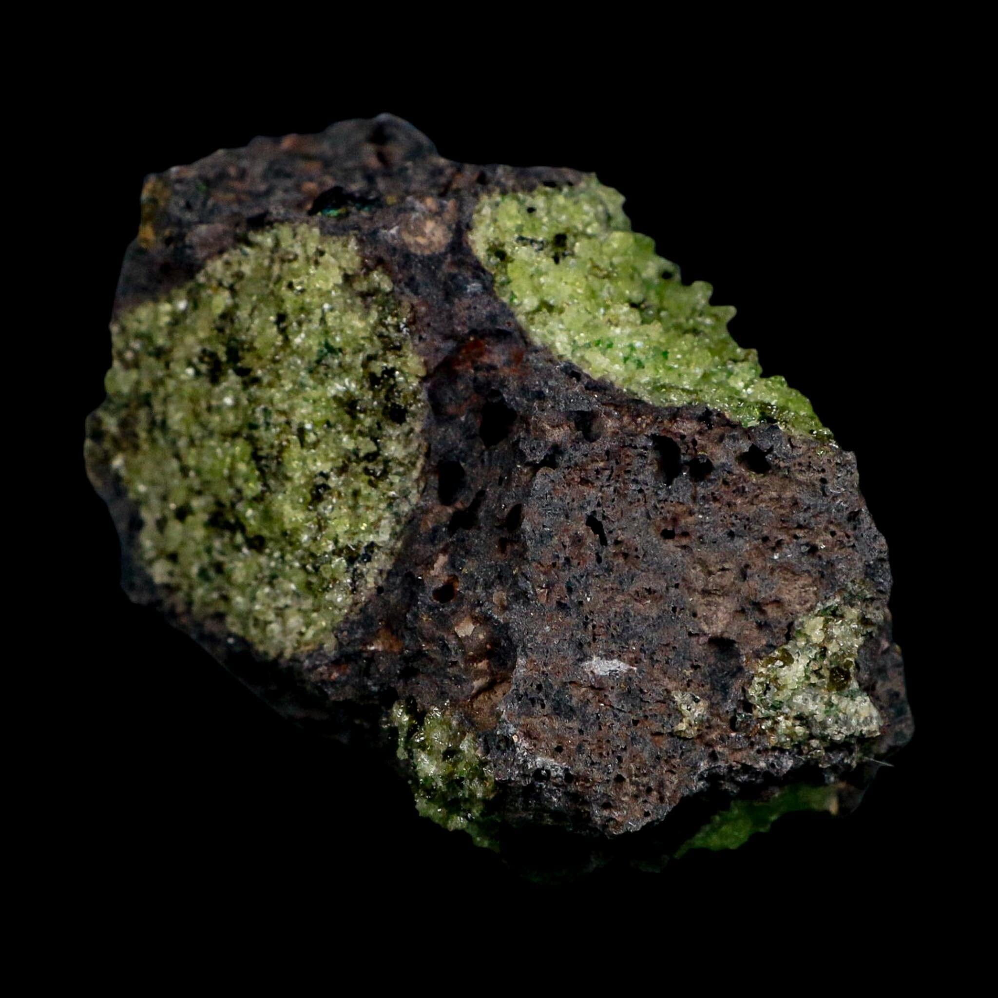 3.8" Natural Emerald Peridot And Chromium Crystals Minerals On Volcanic Rock Gila, AZ