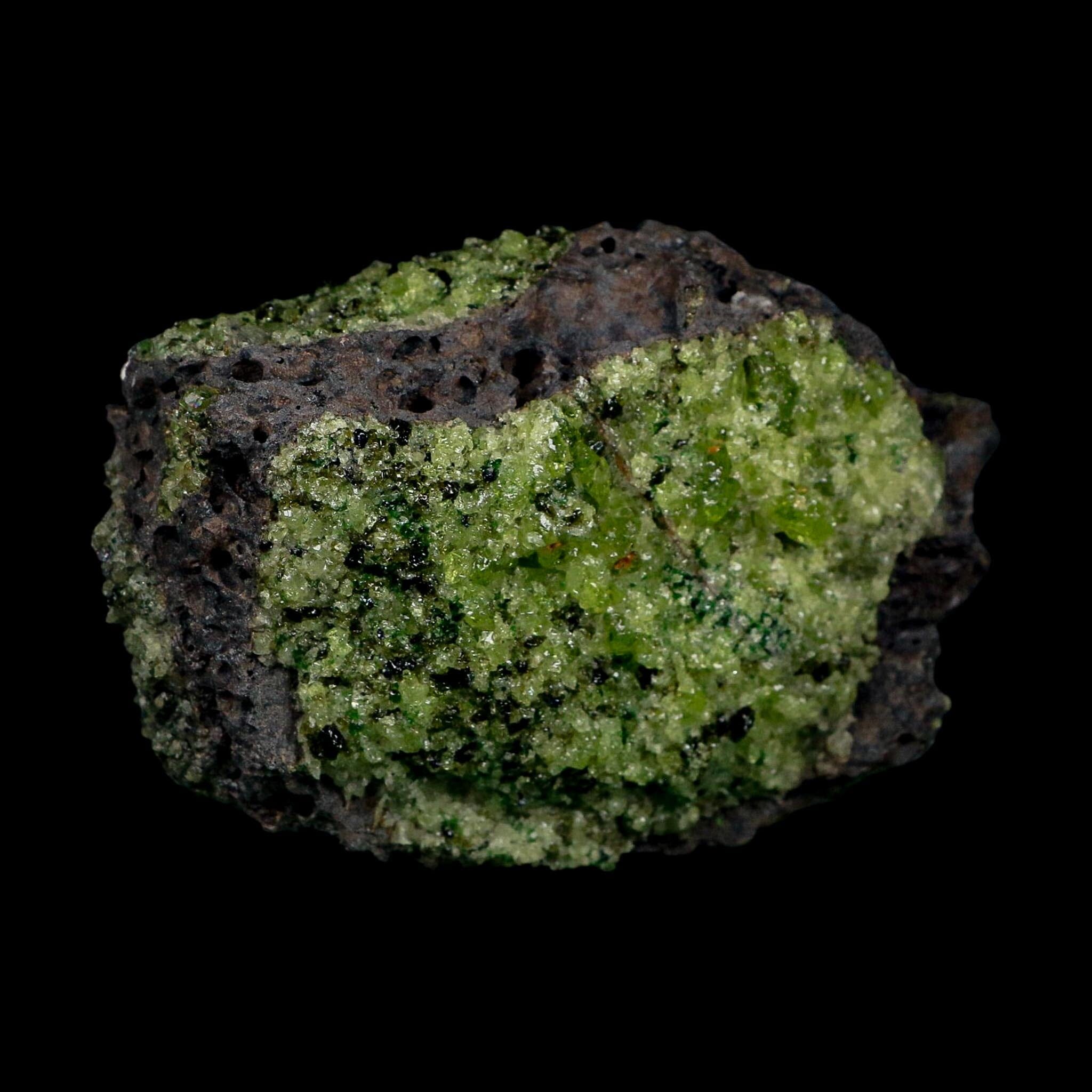 4.3" Natural Emerald Peridot And Chromium Crystals Minerals On Volcanic Rock Gila, AZ