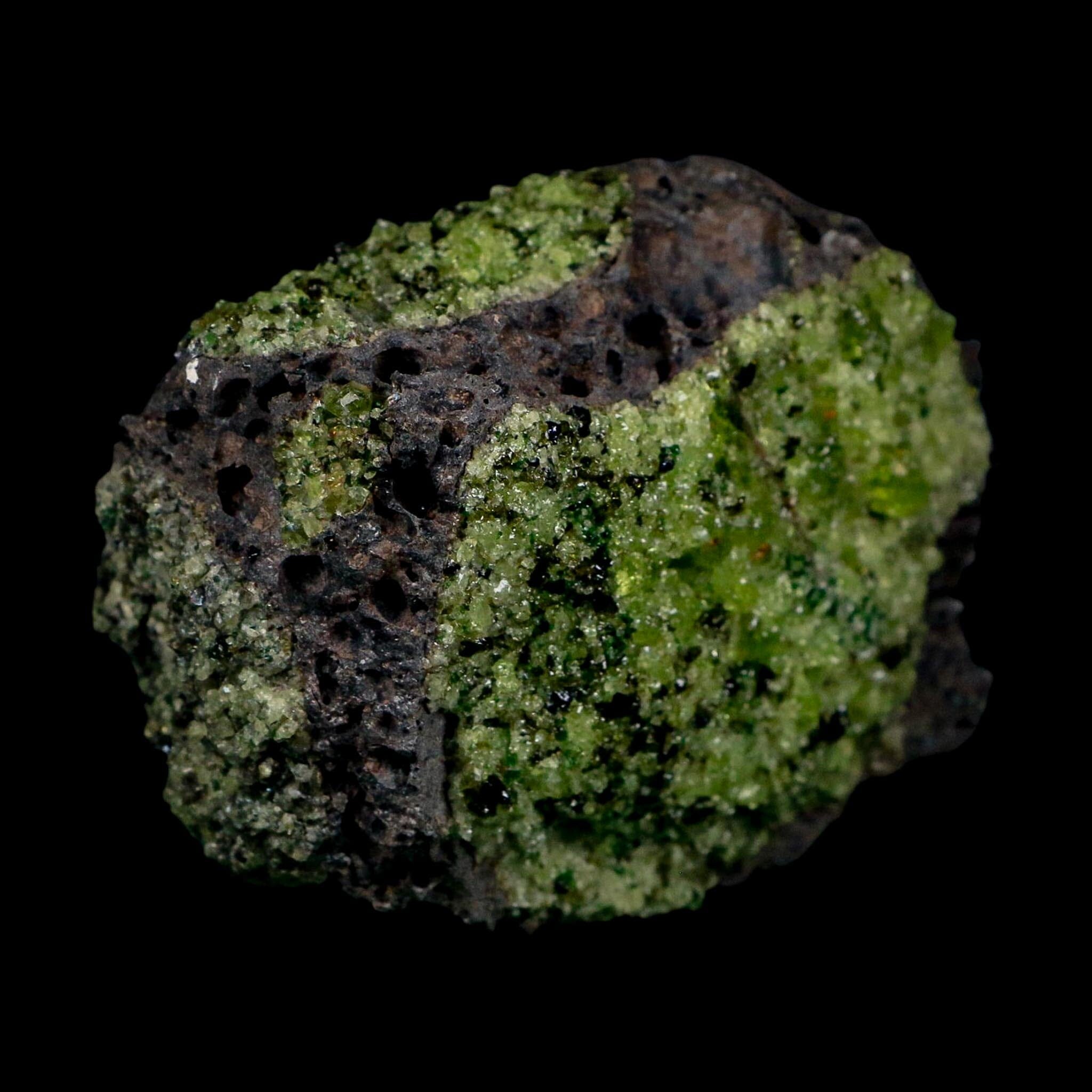 4.3" Natural Emerald Peridot And Chromium Crystals Minerals On Volcanic Rock Gila, AZ