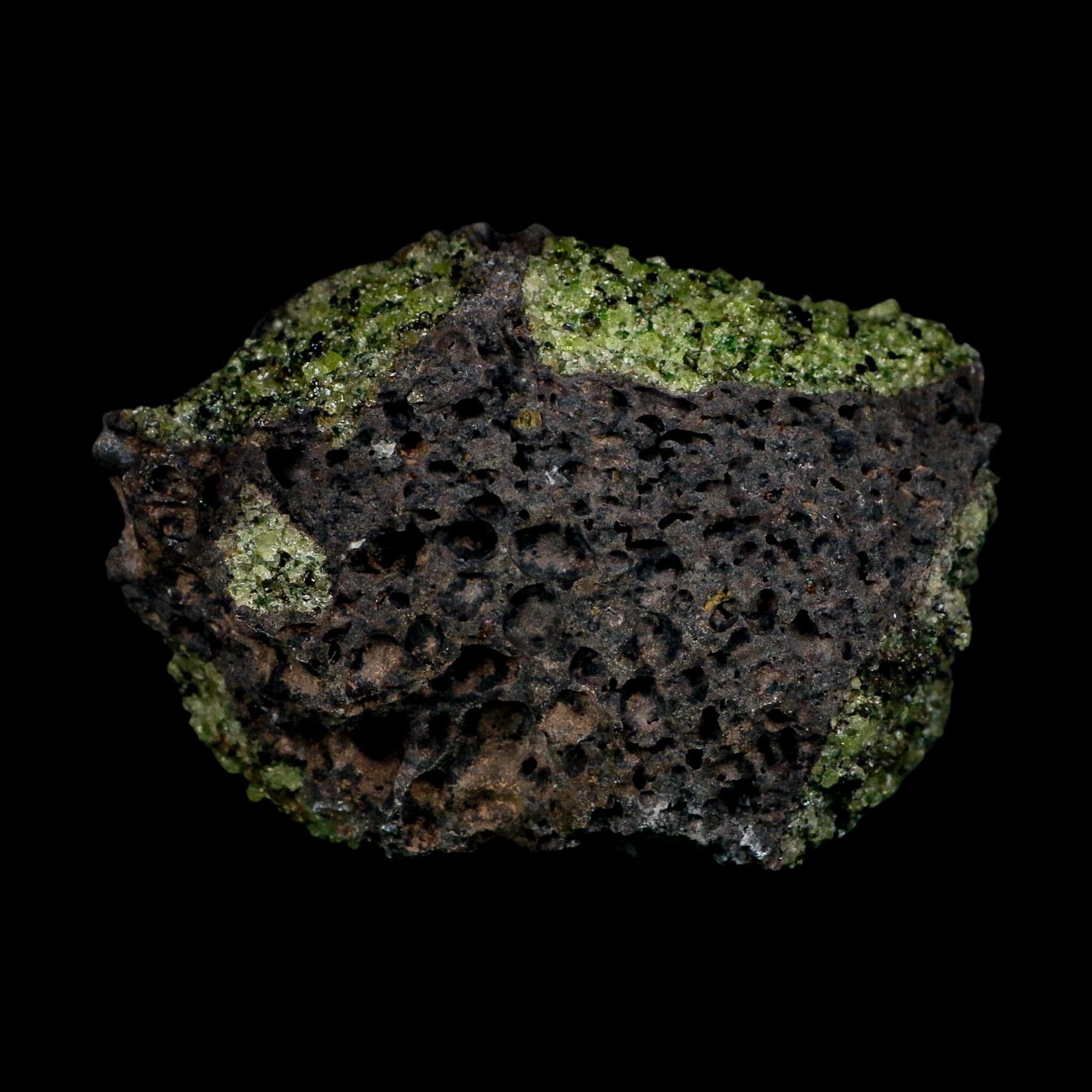 4.3" Natural Emerald Peridot And Chromium Crystals Minerals On Volcanic Rock Gila, AZ