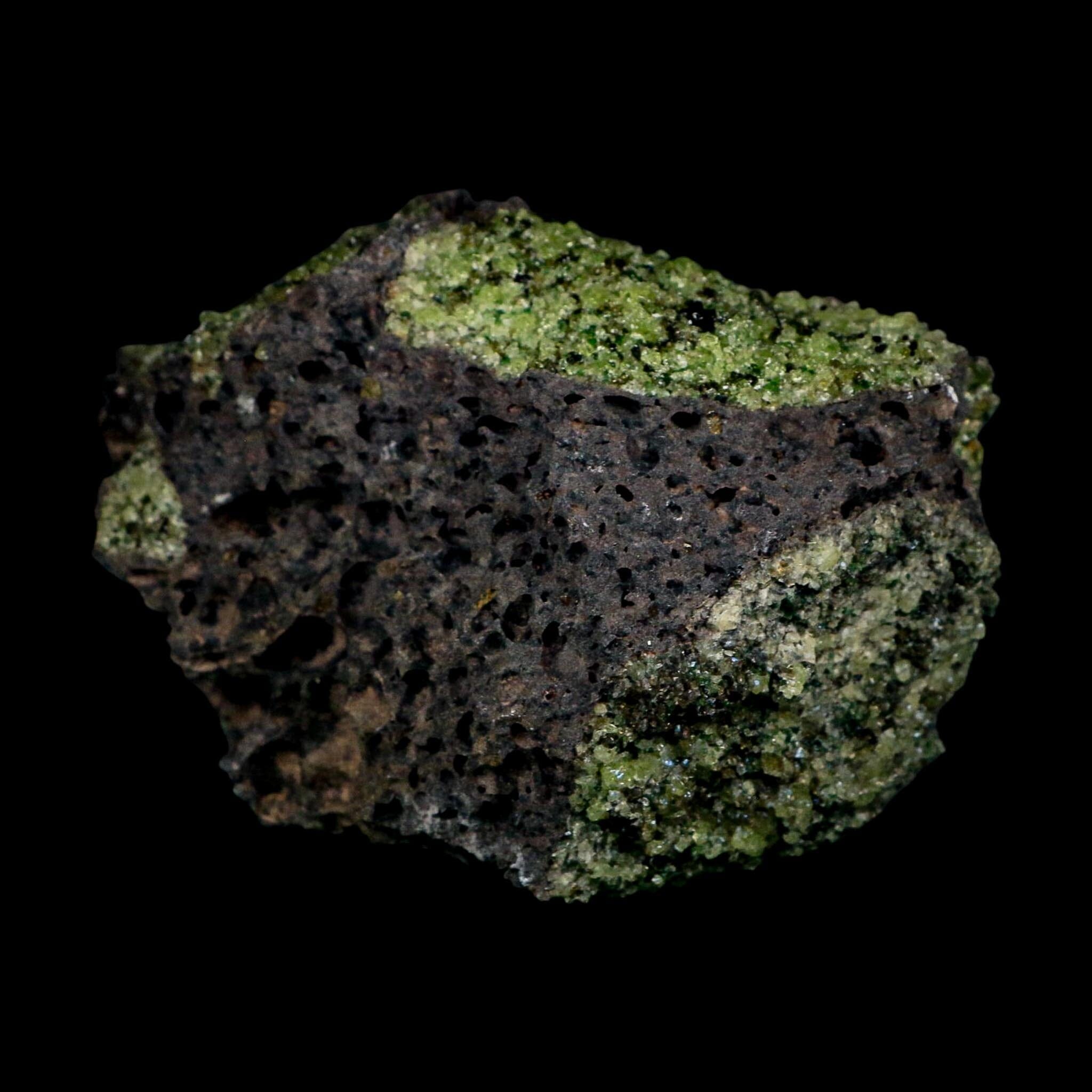 4.3" Natural Emerald Peridot And Chromium Crystals Minerals On Volcanic Rock Gila, AZ