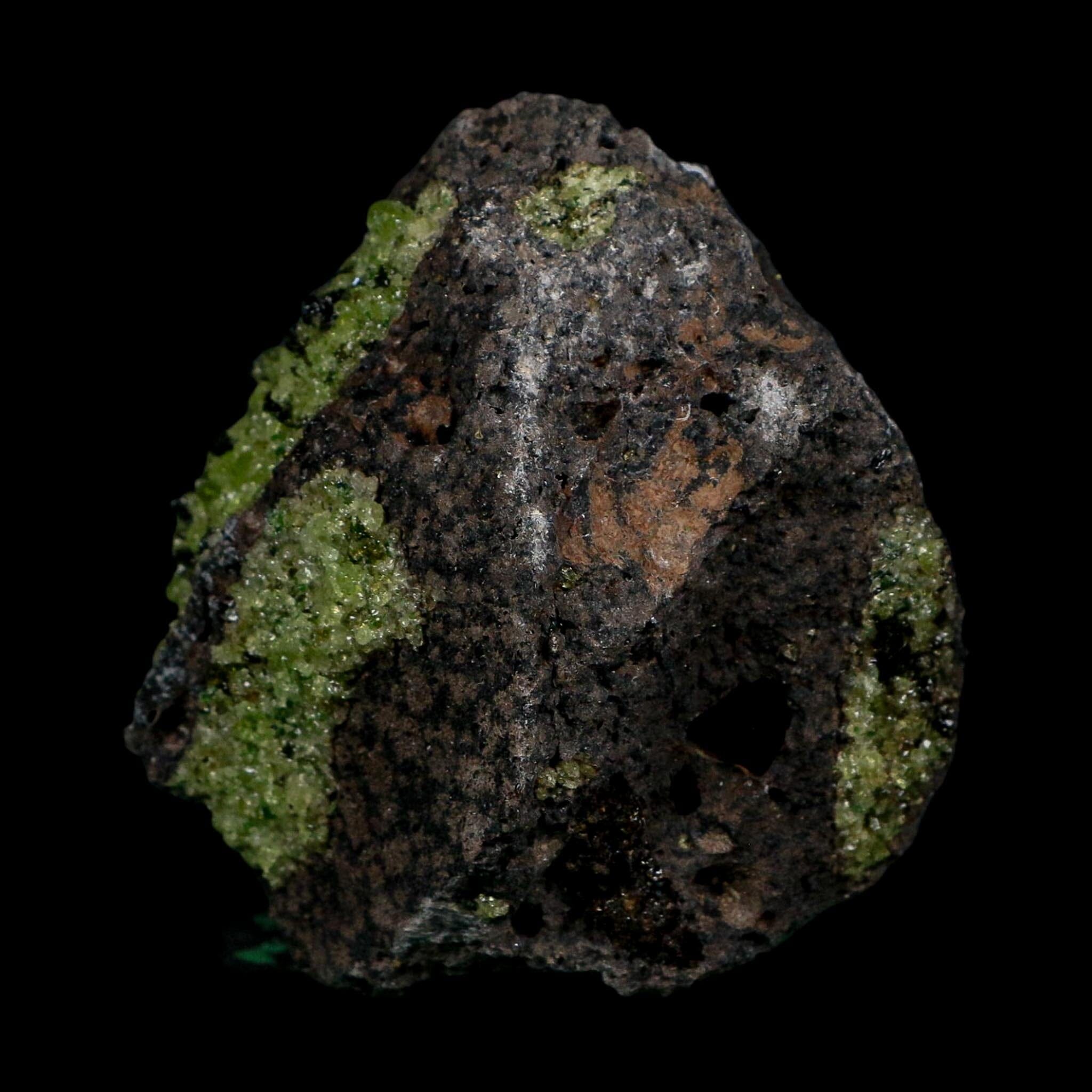 3.9" Natural Emerald Peridot And Chromium Crystals Minerals On Volcanic Rock Gila, AZ