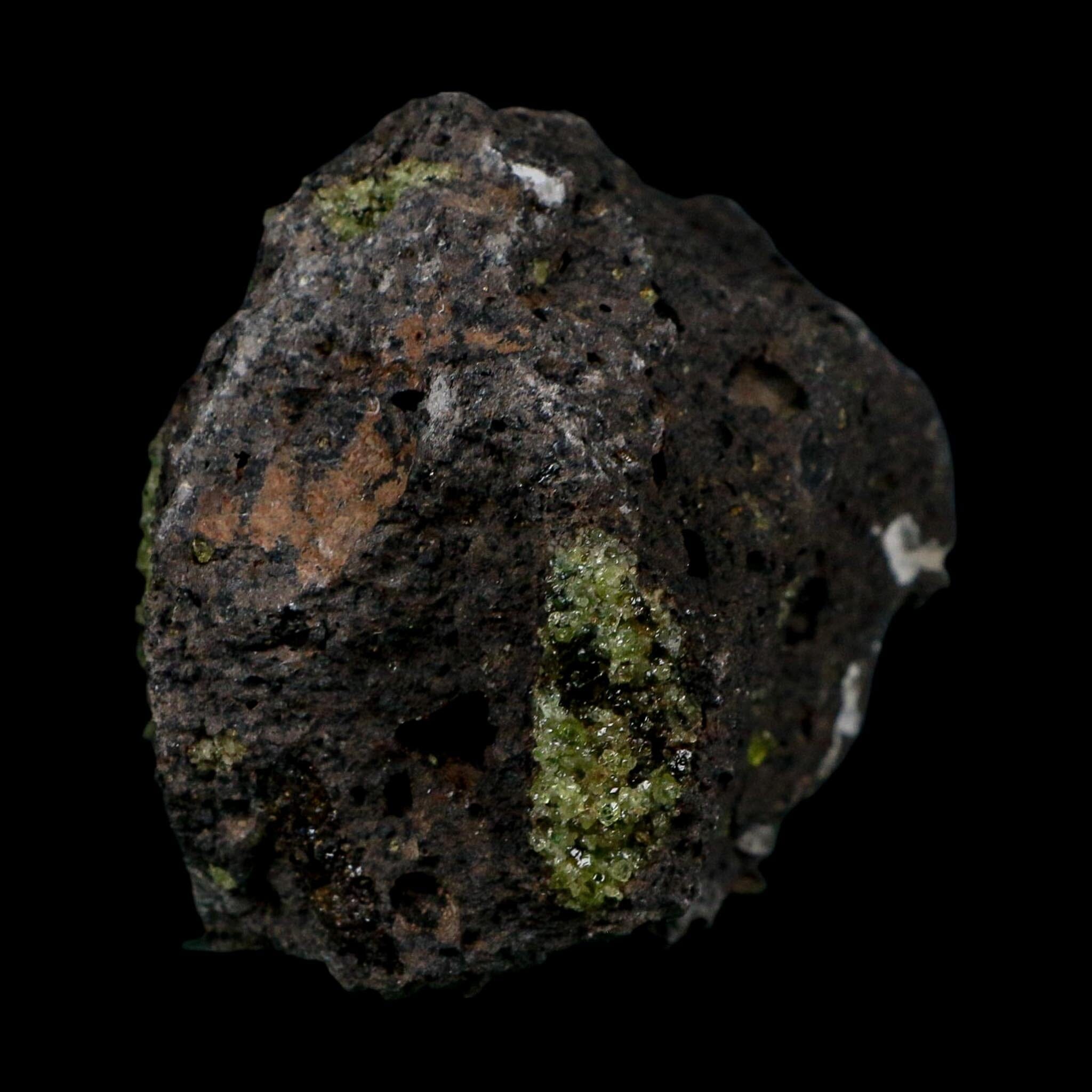 3.9" Natural Emerald Peridot And Chromium Crystals Minerals On Volcanic Rock Gila, AZ