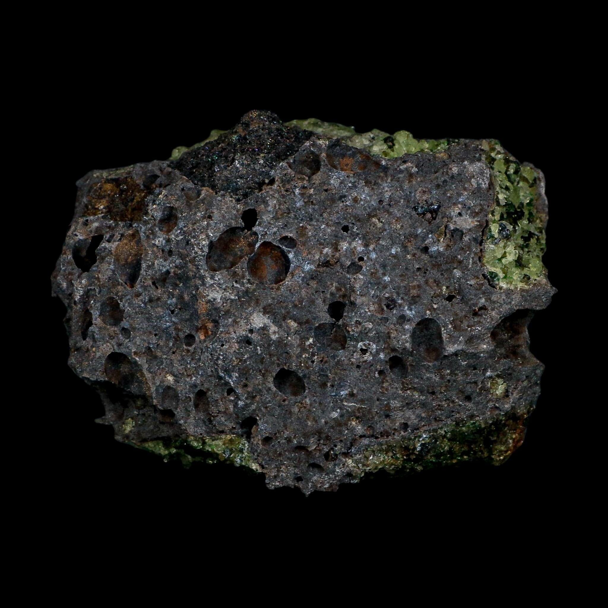 3.3" Natural Emerald Peridot And Chromium Crystals Minerals On Volcanic Rock Gila, AZ