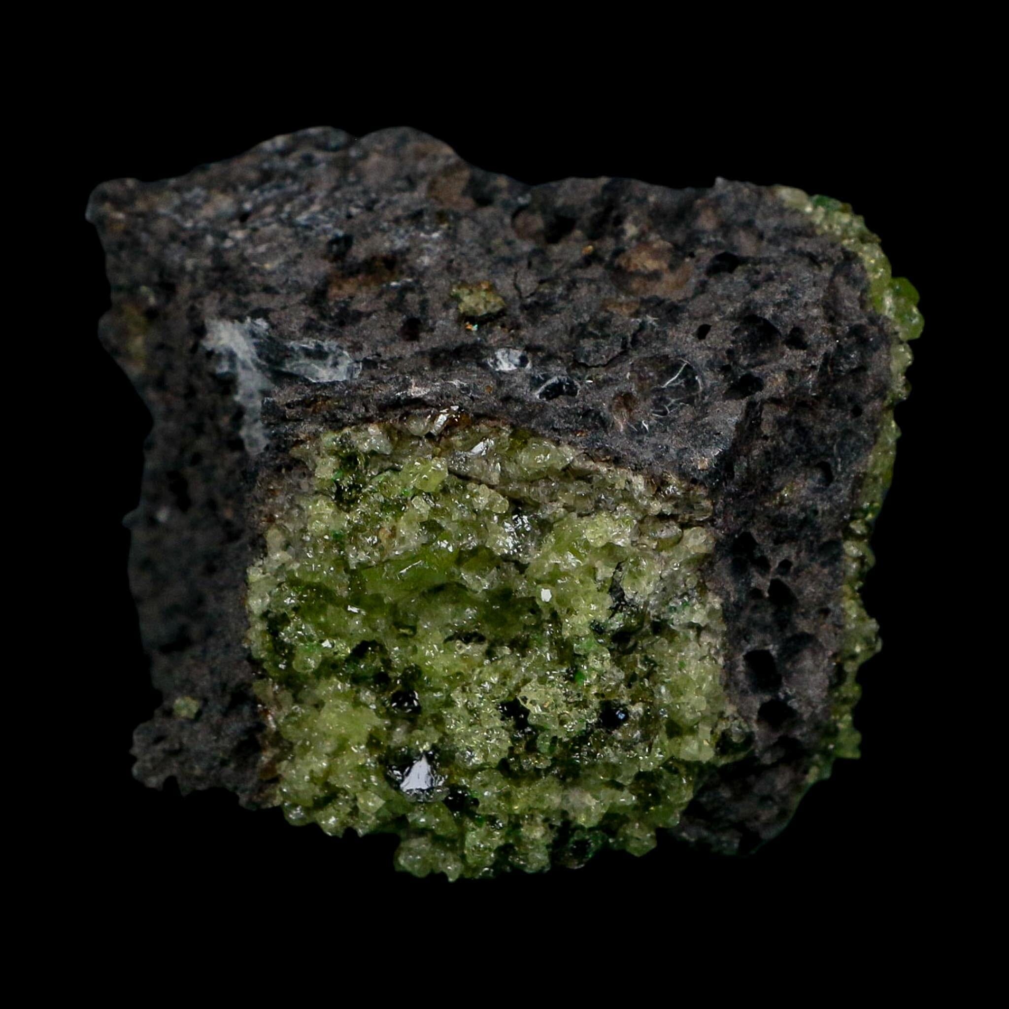 2.8" Natural Emerald Peridot And Chromium Crystals Minerals On Volcanic Rock Gila, AZ