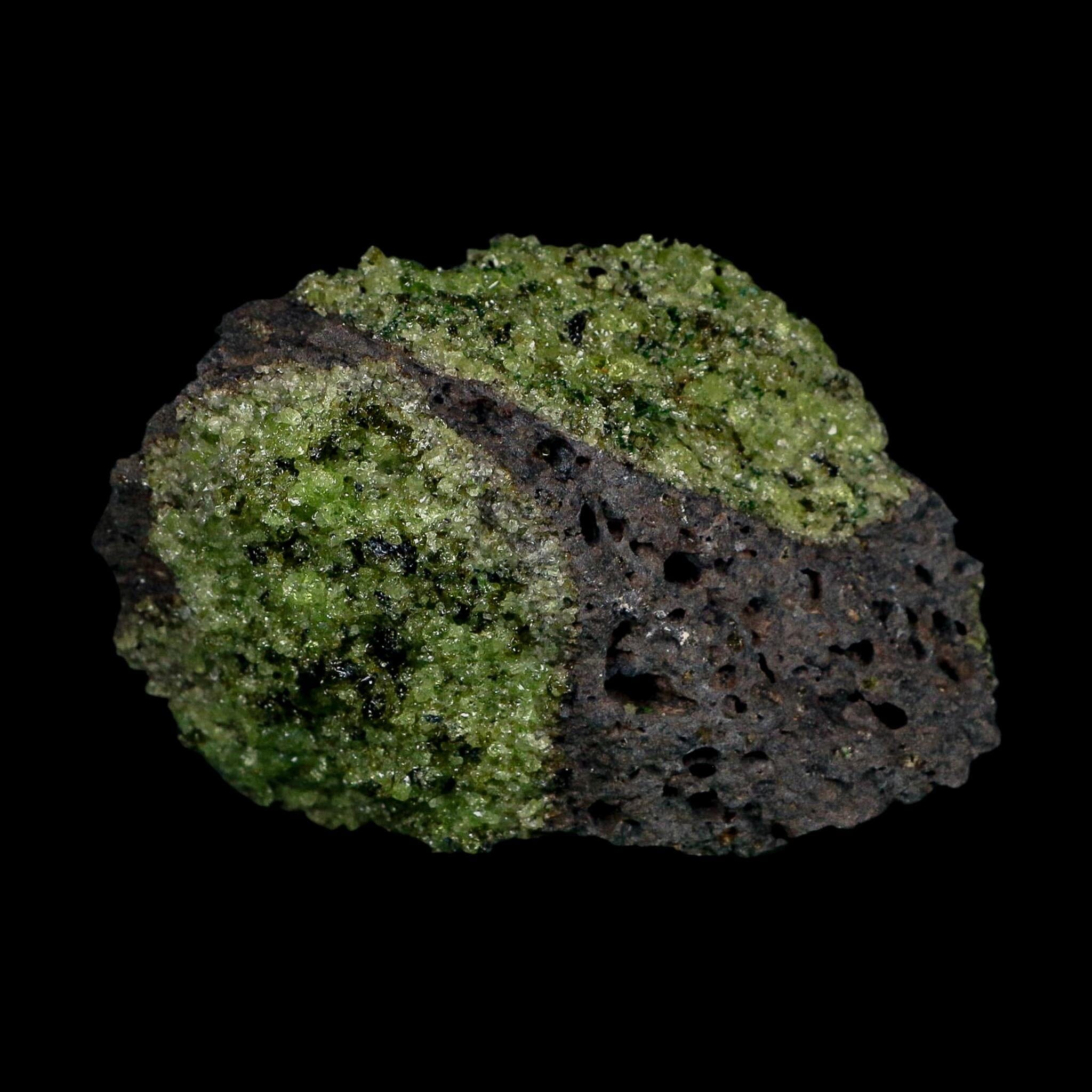3.7" Natural Emerald Peridot And Chromium Crystals Minerals On Volcanic Rock Gila, AZ