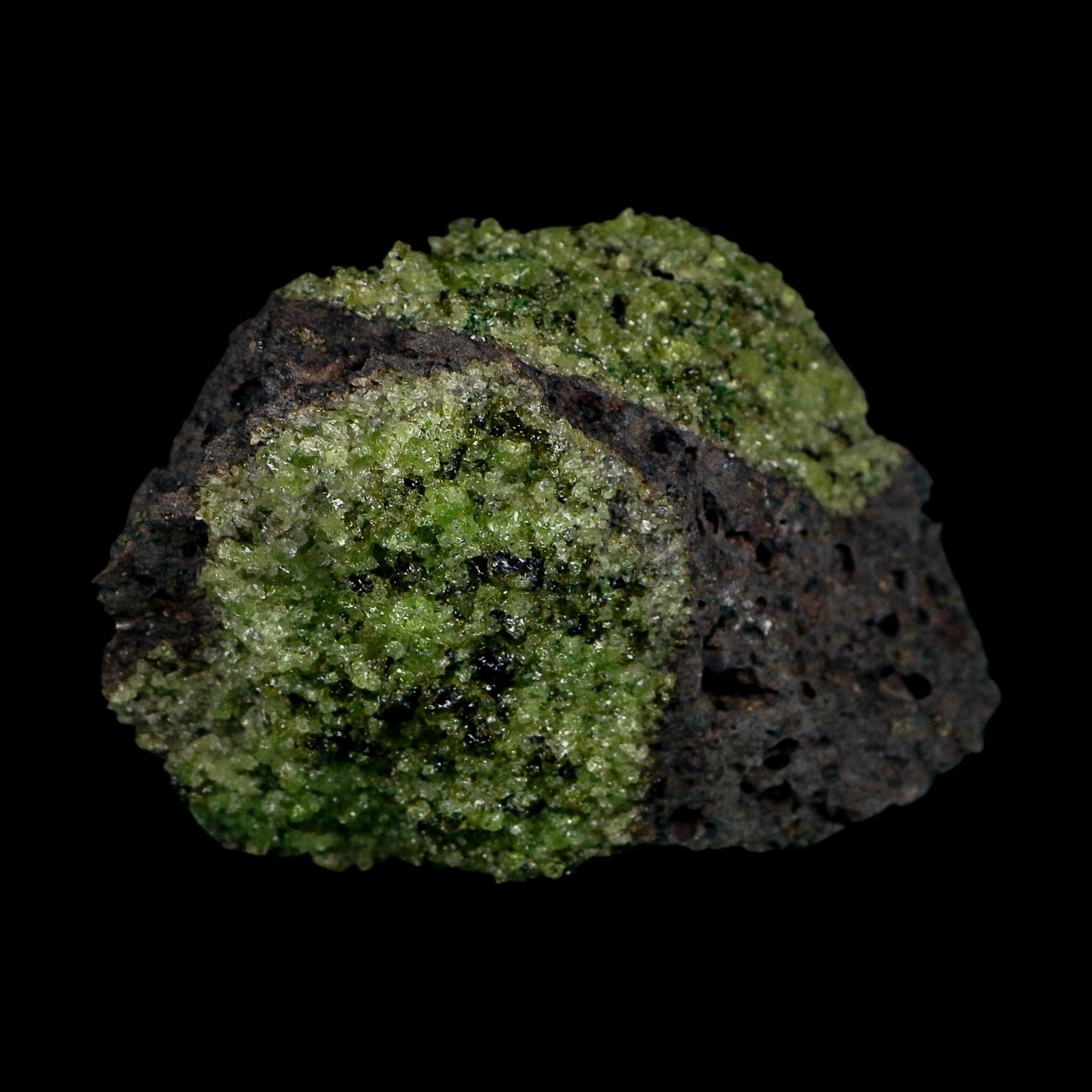 3.7" Natural Emerald Peridot And Chromium Crystals Minerals On Volcanic Rock Gila, AZ