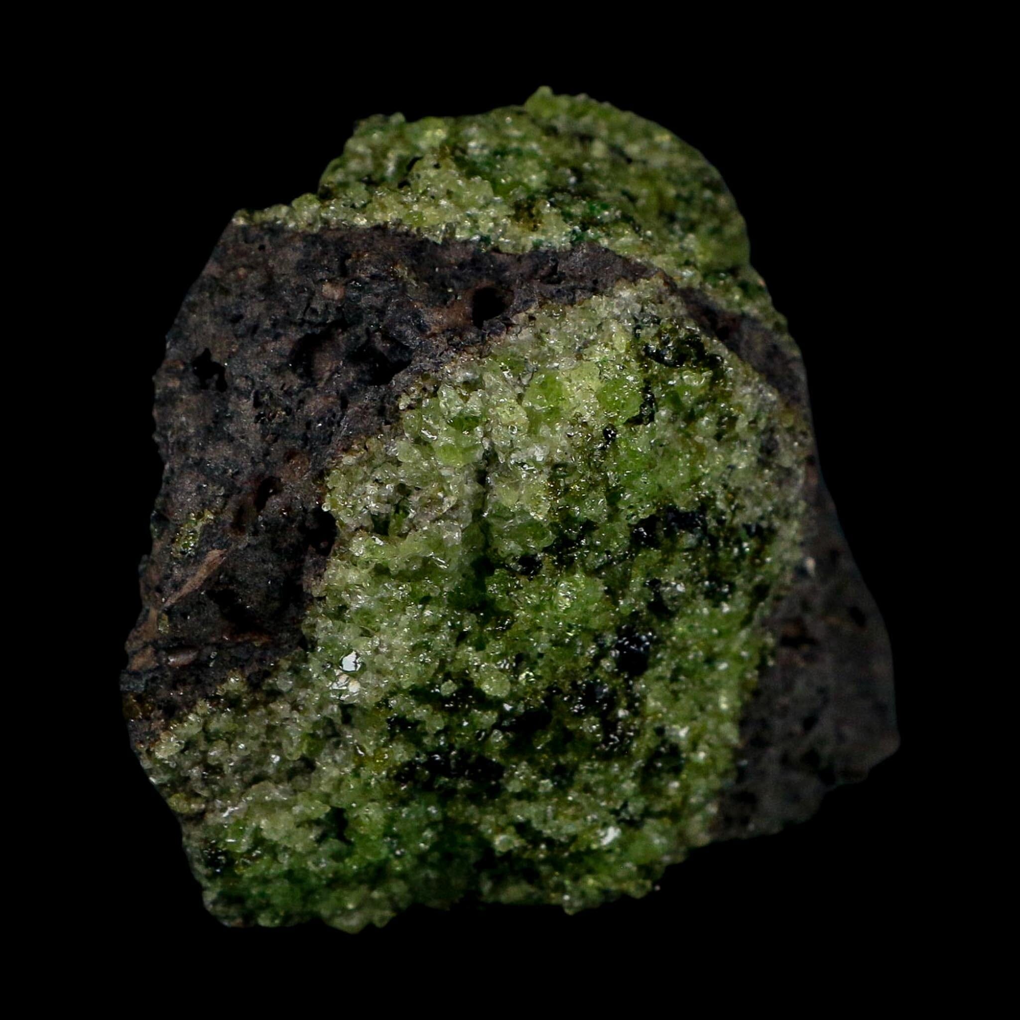3.7" Natural Emerald Peridot And Chromium Crystals Minerals On Volcanic Rock Gila, AZ