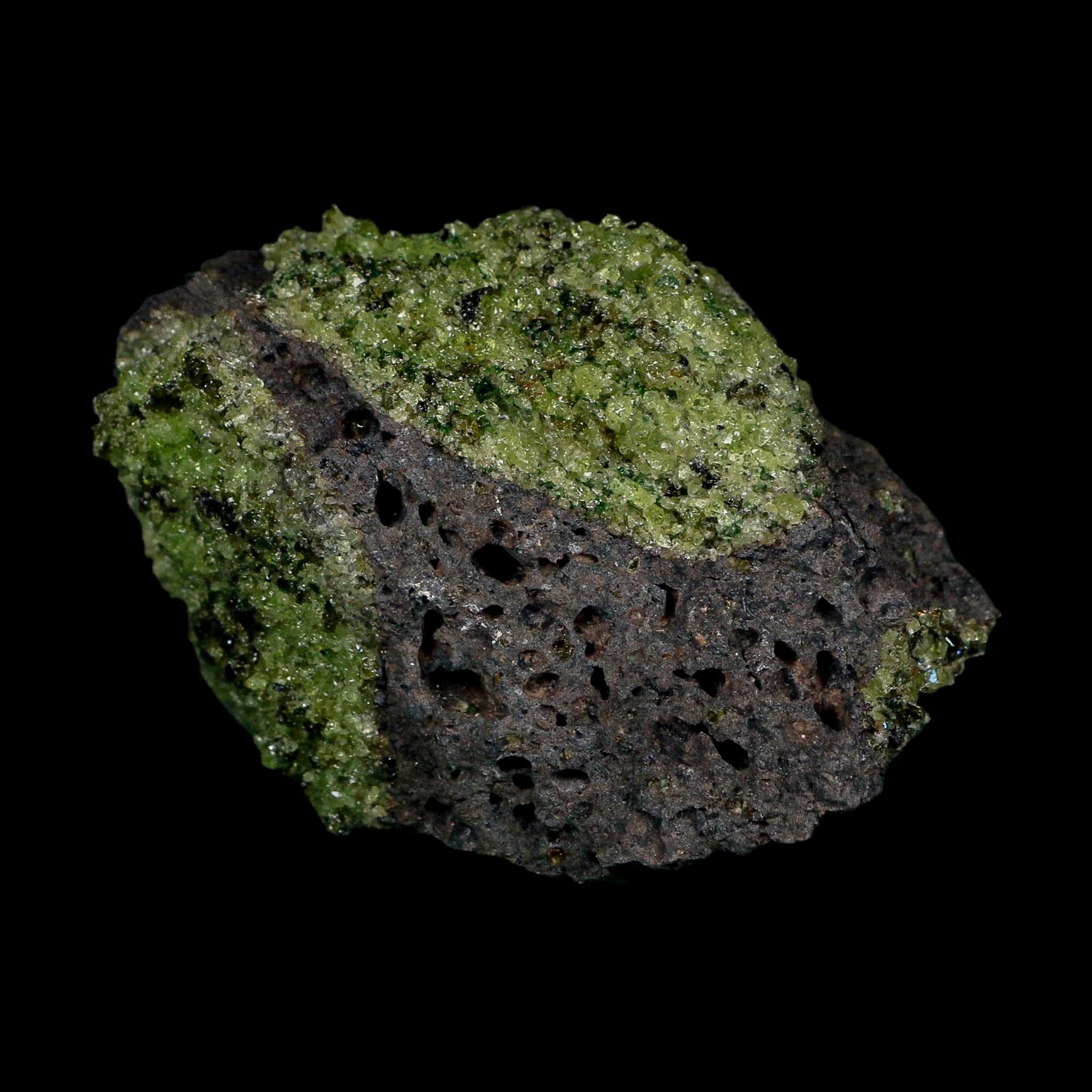 3.7" Natural Emerald Peridot And Chromium Crystals Minerals On Volcanic Rock Gila, AZ