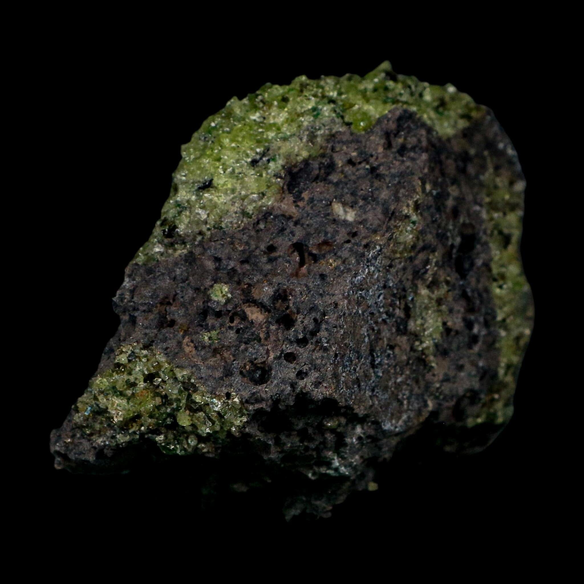 3.7" Natural Emerald Peridot And Chromium Crystals Minerals On Volcanic Rock Gila, AZ