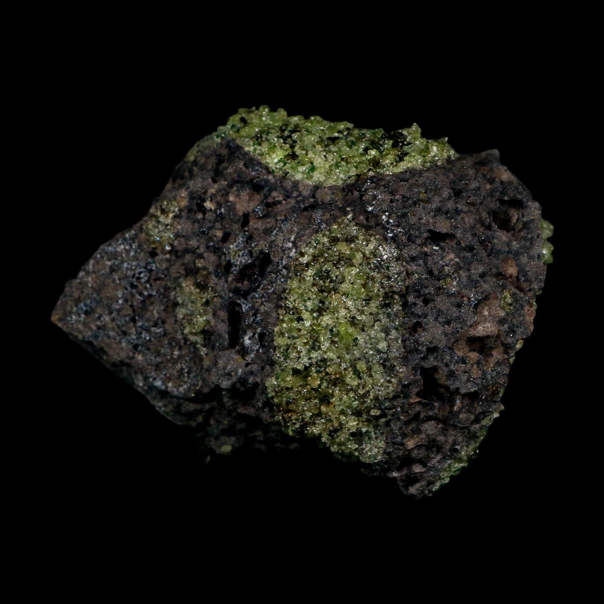 3.7" Natural Emerald Peridot And Chromium Crystals Minerals On Volcanic Rock Gila, AZ